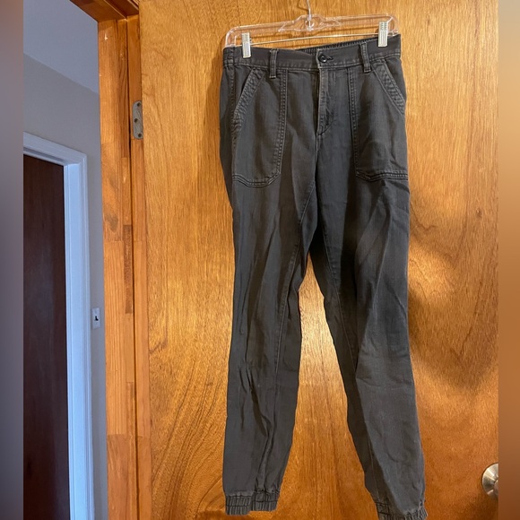 Gap black denim pants. Size 4. Elastic ankles. Gently worn. - Picture 1 of 4